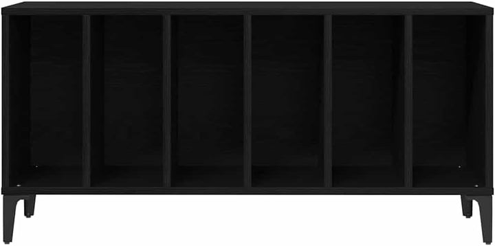 vidaXL Schallplattenschrank Schwarz Eichen-Optik 100 x 38 x 48 cm, Moderner rechteckiger Stauraum, v