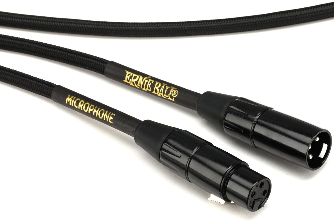 Ernie Ball Geflochtenes XLR-Mikrofonkabel männlich/weiblich 6,10 m (20 ft) - Schwarz Braided Black 6