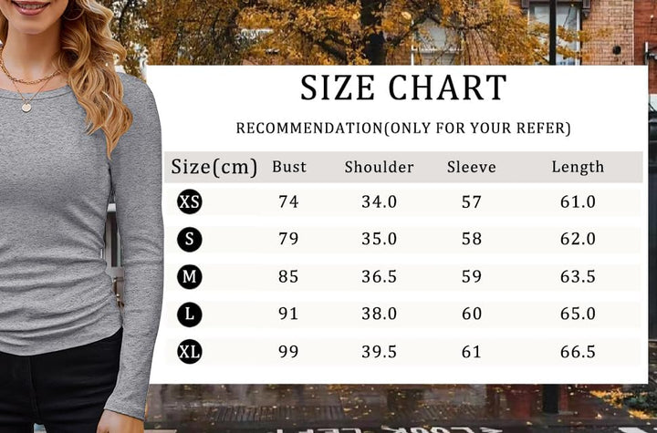 DUOEASE Langarmshirt Damen Rundhal Pullover Elegant Langarm Oberteile Rippshirt Tshirts Basic Tops S
