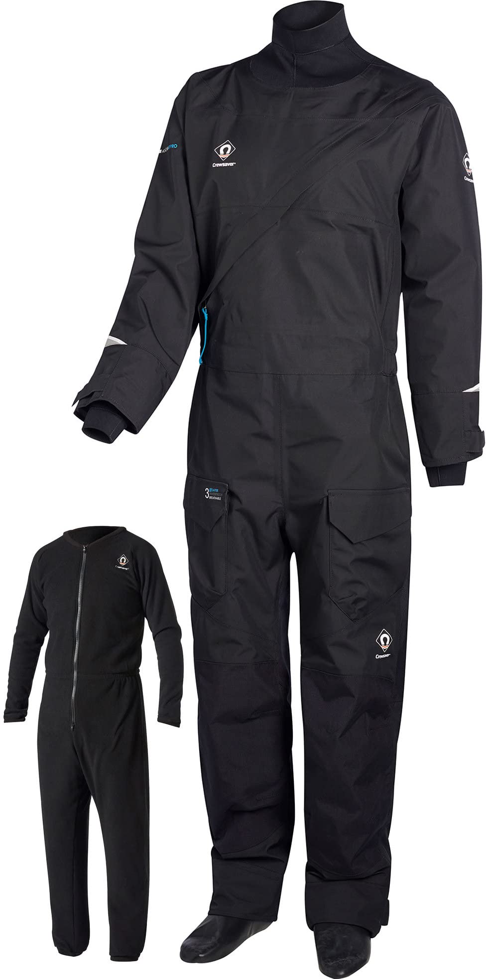 Crewsaver Boating and Sailing Atacama Pro Drysuit Dry with Undersuit Black Unisex Waterproof and Bre