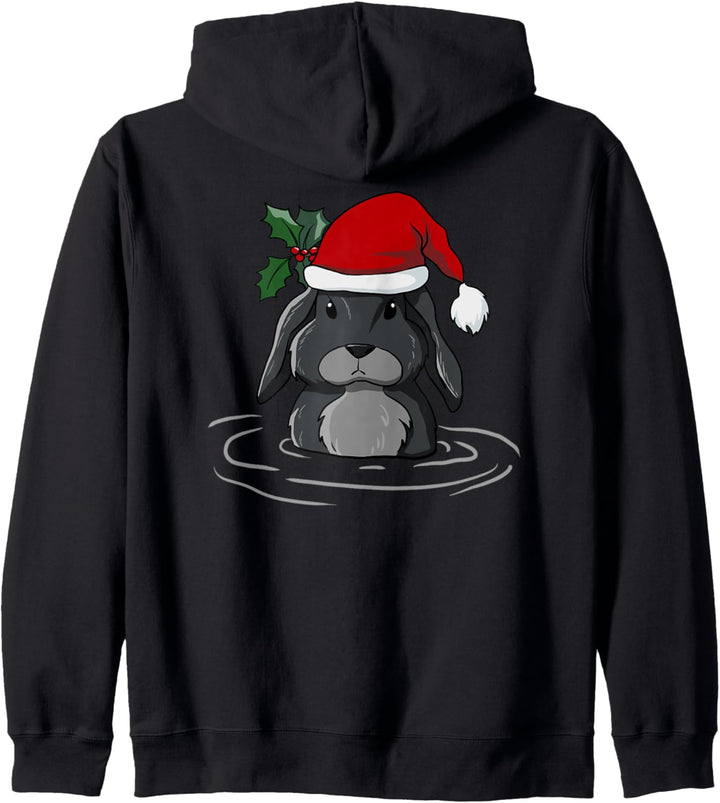 Weihnachtsmann Kaninchen Kawaii Weihnachten Retro Familie Lustig Ugly Christmas Kapuzenjacke