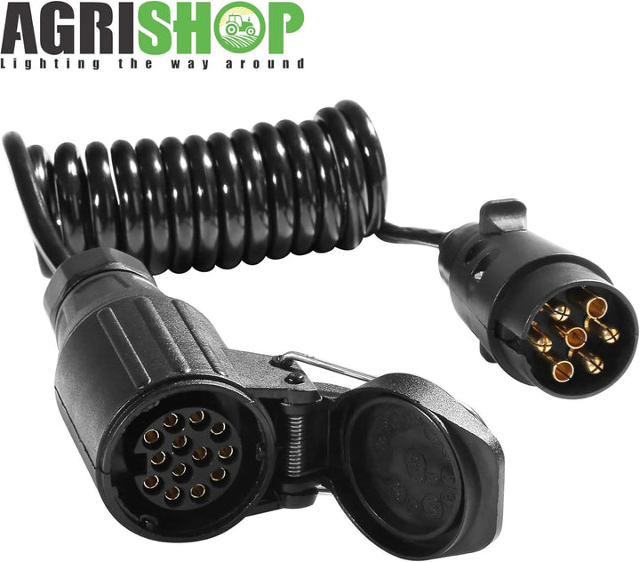 AGRISHOP Anhängerkabel Adapterkabel 7auf 13-polig 12v 1.8m,Adapter Stecker 7 auf 13-polig,Anhänger V