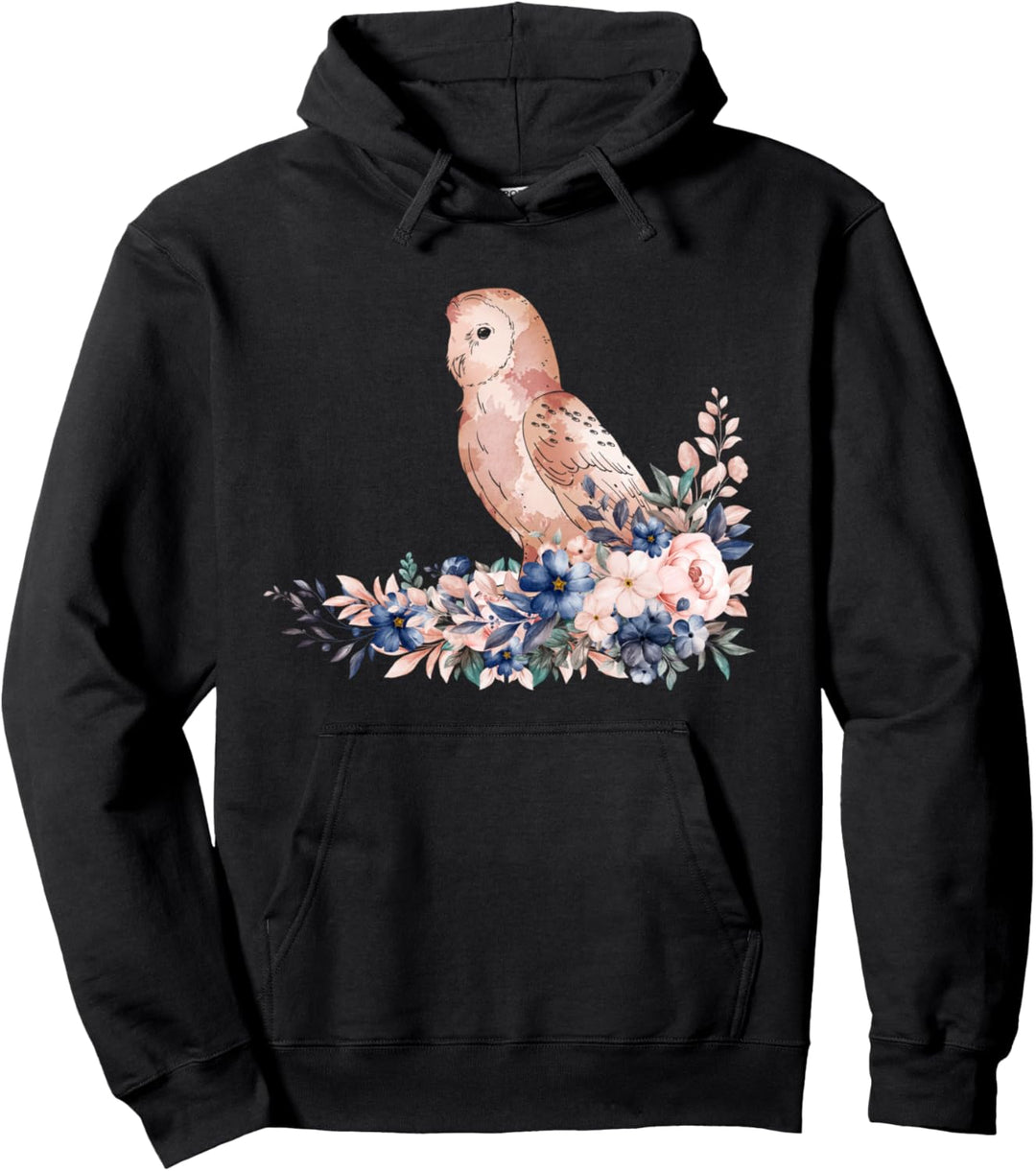 Tier des Waldes Vintage Damen Geschenk Blumen Eule Pullover Hoodie