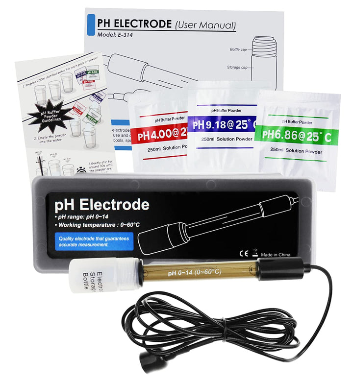 High Accuracy Combination pH Electrode for Continuous pH Monitoring, 0-14 pH Probe with 200 cm Long