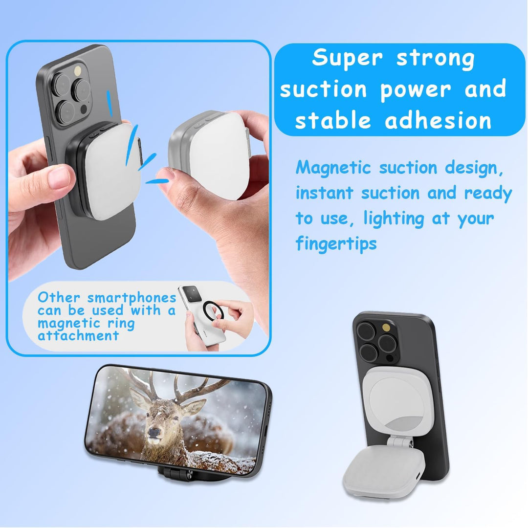 Das Magnetisch Drehbare Handy-Fülllicht mit Spiegel Eignet Sich für Verschiedene Mobiltelefone wie d