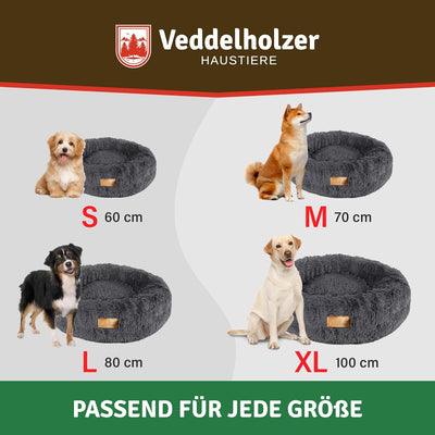 Veddelholzer Ø 70 cm M Dunkelgrau Hundebett Katzenbett Hundekissen Hundebetten in Mehreren Grössen H