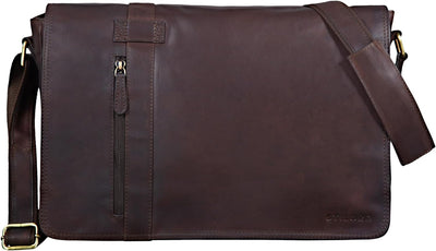 STILORD 'Nicolas' Messenger Bag Leder Grosse Umhängetasche Laptoptasche 15,6 Zoll Aktentasche Busine