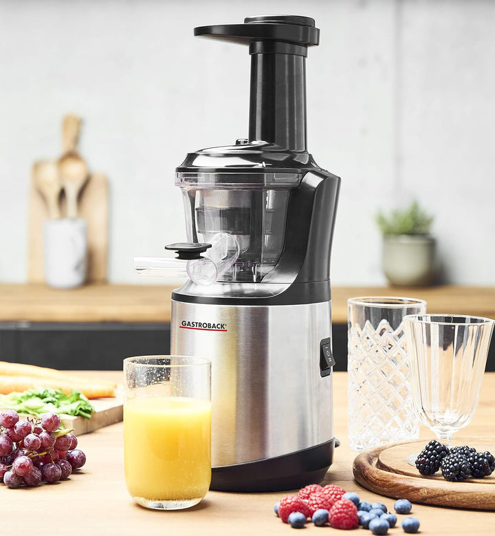 GASTROBACK Slow Juicer Advanced Vital, Schwarz, Silber