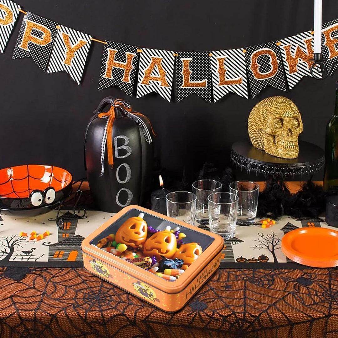 Generisch Halloween Keksdose Metall-Aufbewahrungsdose mit Deckel | Bonbonbehälter für Halloween Part