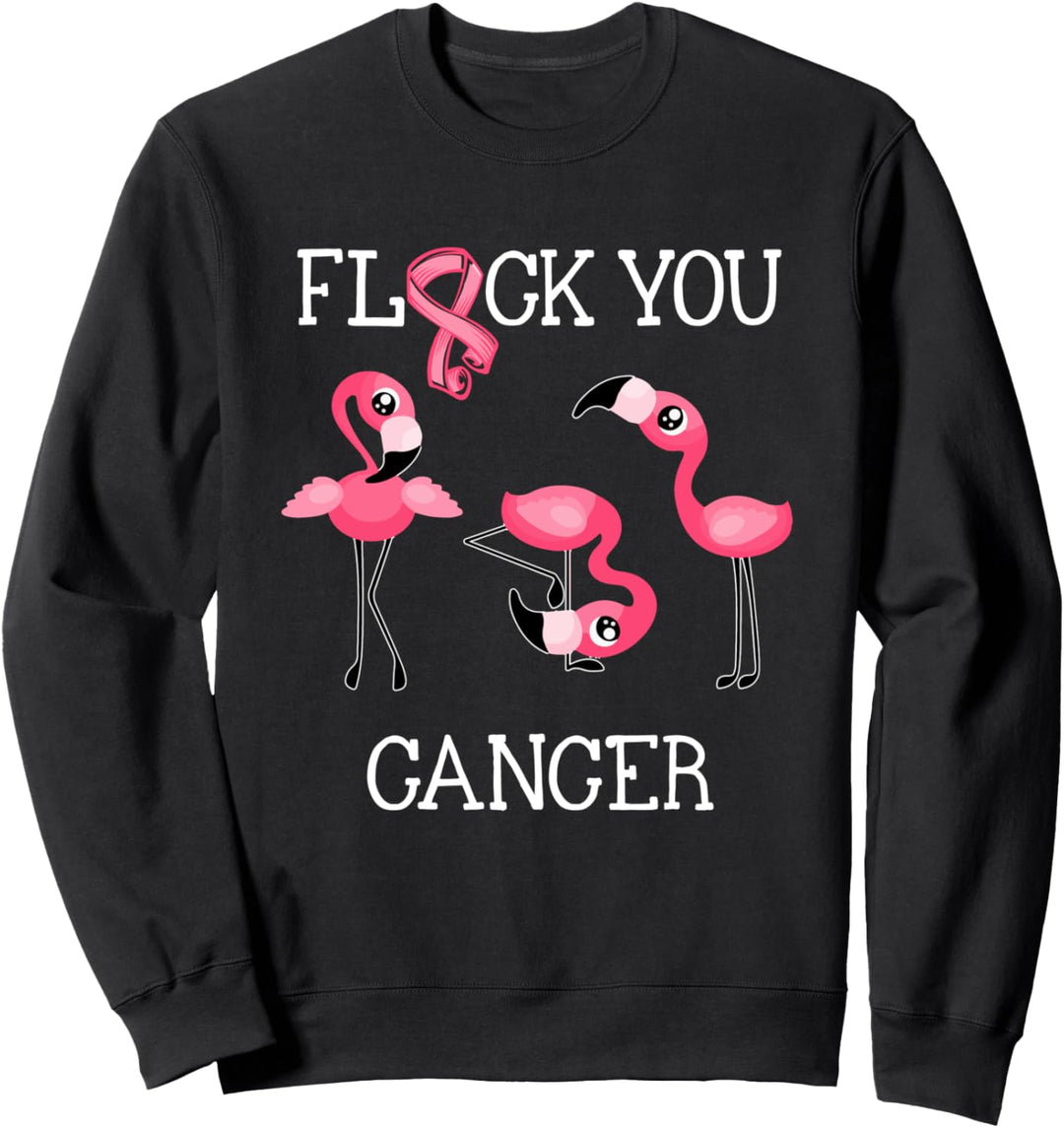 Flock You Brustkrebs-Bewusstseinsband mit Flamingo-Schleife Sweatshirt