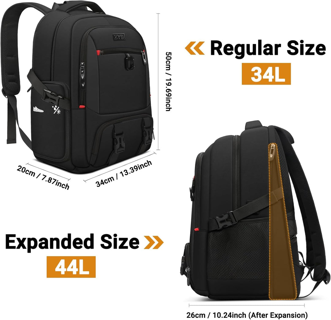 ZYB Laptop Rucksack 17,3 Zoll, Gross Laptop Backpack 17 Zoll Rucksack Herren Damen Wasserdicht Erwei