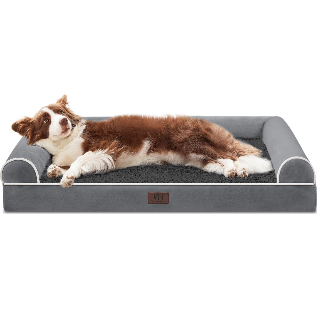 WESTERN HOME Orthopädisches Hundebett mittelgrosse Hunde hundesofa Hundecouch Bettchen mit Hoher Ran