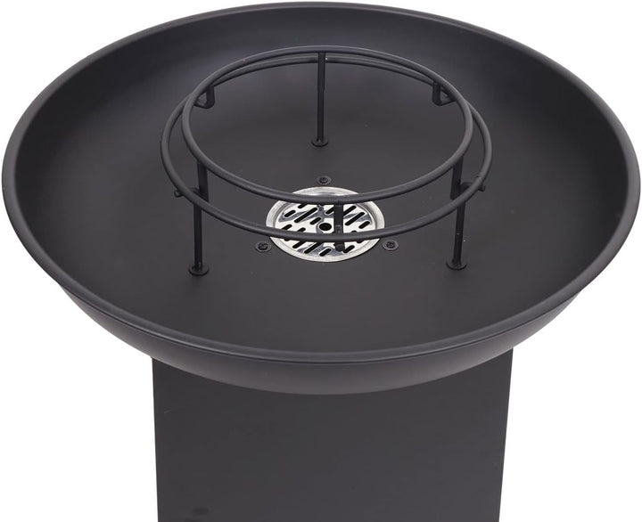 Mendler Feuerschale mit Grillplatte HWC-K97 Feuerstelle Grill Feuerkorb BBQ Outdoor Kochplatte, Stah