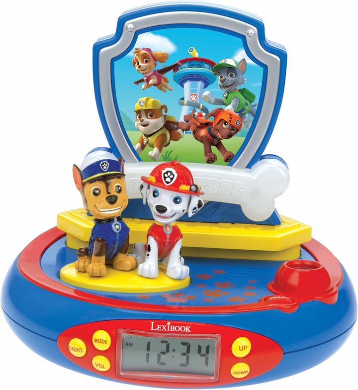 Lexibook, Paw Patrol, Projektorwecker für Kinder, Nachtlicht und Zeitprojektion an die Decke, Sounde