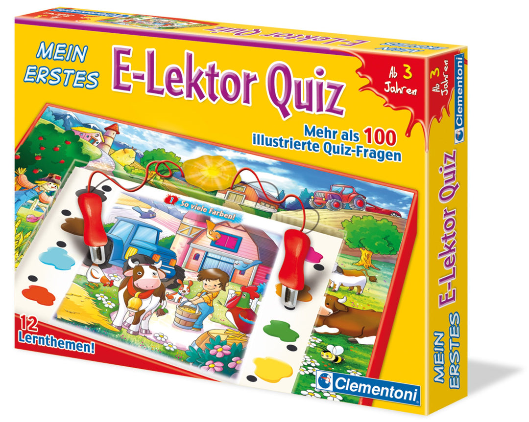 Clementoni Mein erstes E-Lektor Quiz - interaktives Lernspielzeug mit elektronischem Stift & Lernkar