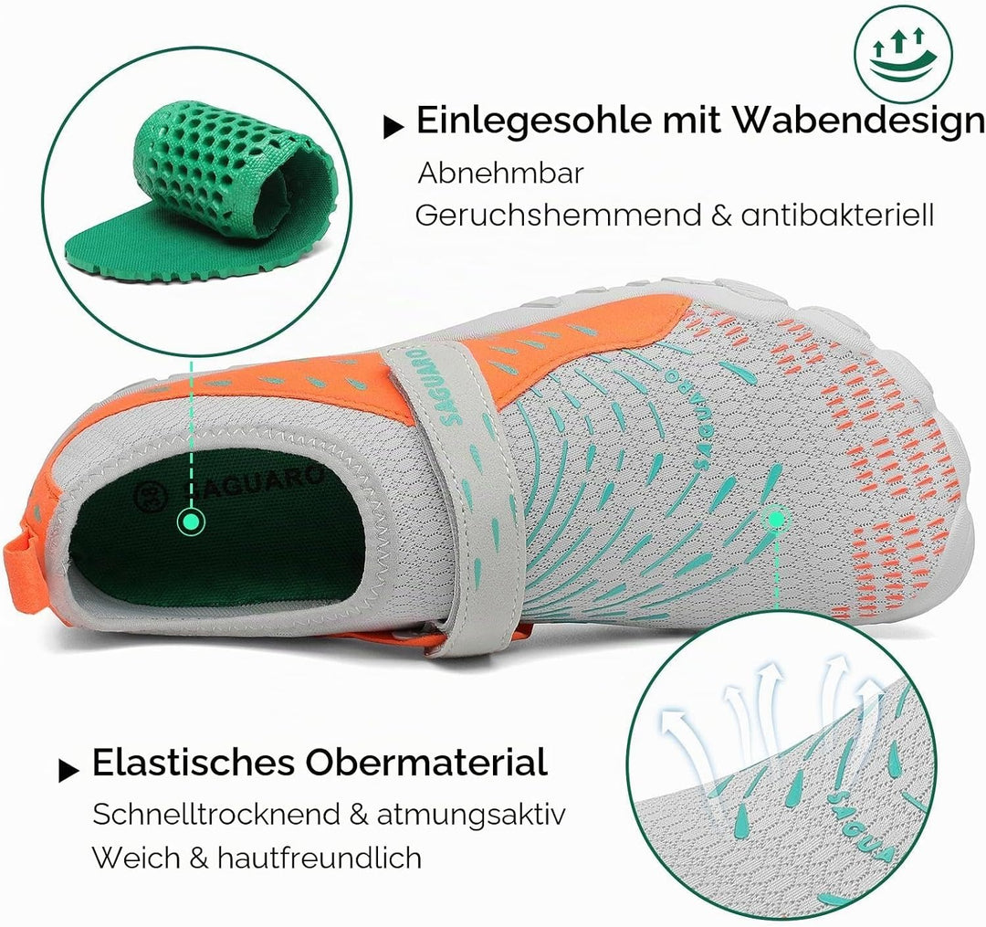 SAGUARO Badeschuhe für Herren Damen - 7/9 Drainagelöcher Schnelltrocknende rutschfest, Gr 35-48 40 E