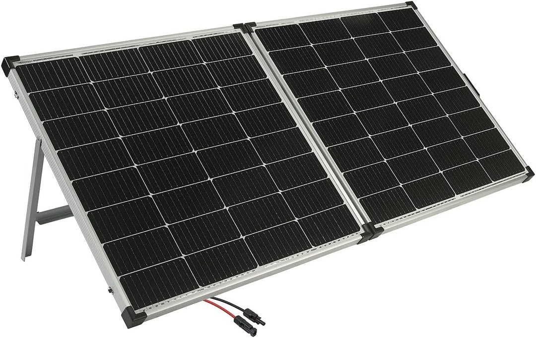 revolt Solarkoffer: Faltbares Solarpanel mit monokristallinen Zellen, 240 Watt, silber (Solarplatte,