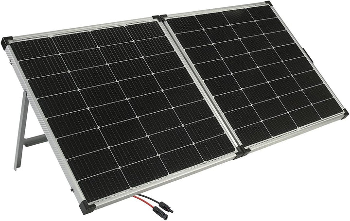 revolt Solarkoffer: Faltbares Solarpanel mit monokristallinen Zellen, 240 Watt, silber (Solarplatte,