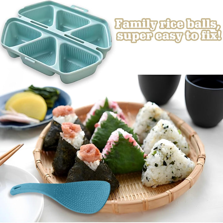 Onigiri Form Sushi Onigiri Mold 2 Stück Onigiri Maker 6-in-1, Onigiri Form mit 2 Reislöffel, Sushi F