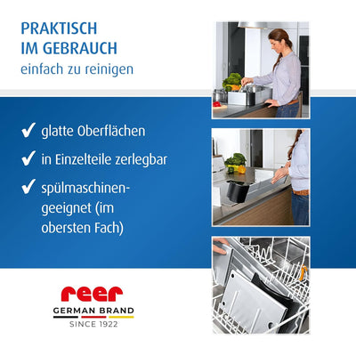 Reer Herdschutzgitter Premium XL zum Kleben, grössenverstellbar 57-90 cm, für Induktion und Gasherd