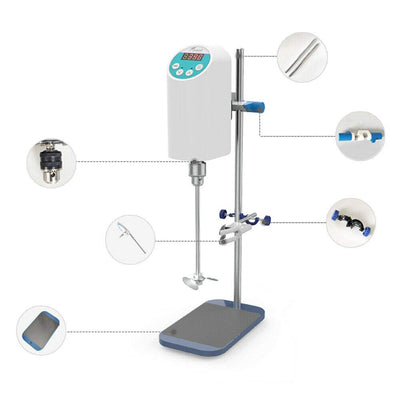 YUEWO Lab Digital Overhead Rührer Elektromixer Überlastschutz Elektromixer Rührer Rührlabormixer Ind