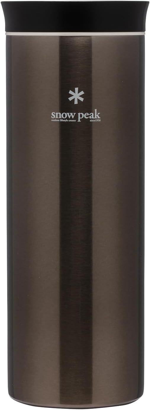 Snow Peak Kanpai Trinkflasche, 500 ml, Dunkelsilber, vakuumisolierte doppelwandige Trinkflasche aus