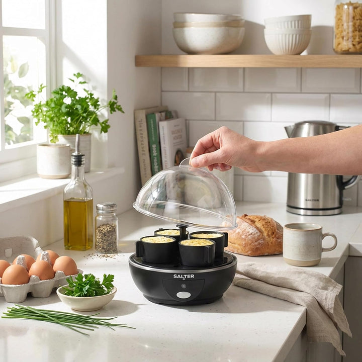 Salter Poach, Boil & Pop Eierkocher – 3-in-1 Omelett-Maker, gekochte oder pochierte Eier, Kapazität