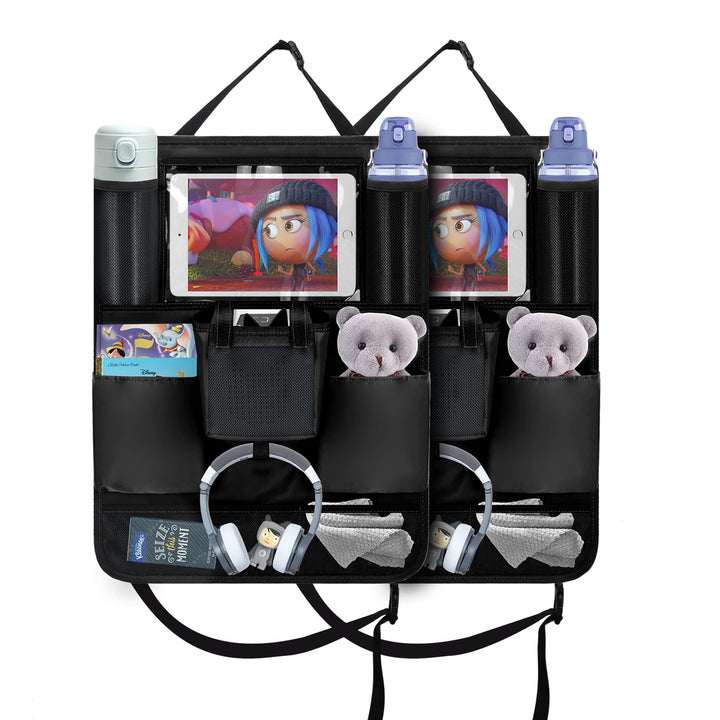 Annmore Auto Organizer für Toniebox Schwarz Rückenlehnenschutz Auto Kinder mit Halter für 10 Zoll Ta