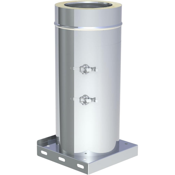 Jeremias DW-FU Revisionselement Ø 115 mm Edelstahl mit Grundplatte und Kondensatablauf für Aussenber