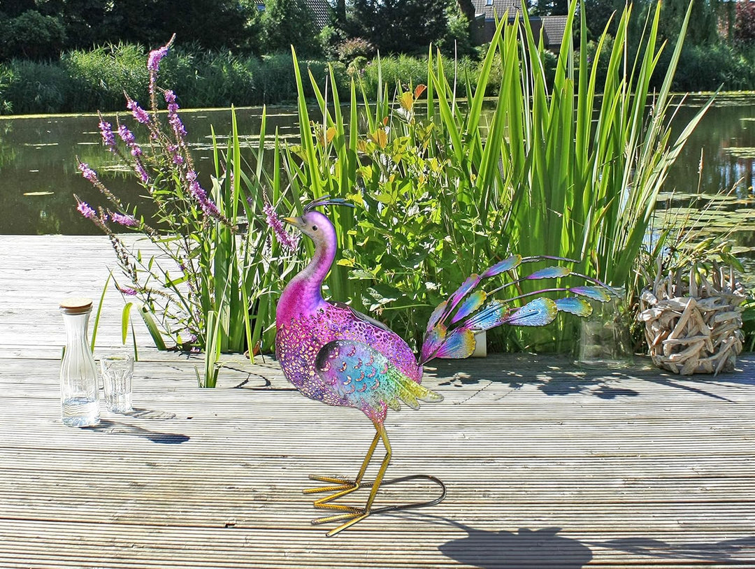 LED Solar Deko Leuchte Pfau Design Garten Weg Beleuchtung Tier Lampe bunt HARMS 504885