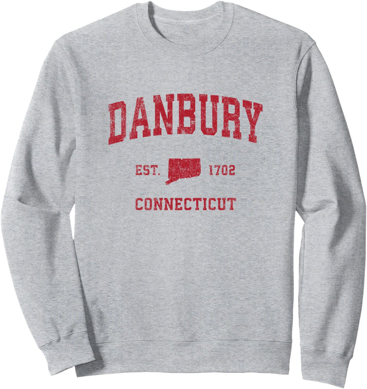 Danbury Connecticut CT Vintage-Sportdesign, roter Druck Sweatshirt