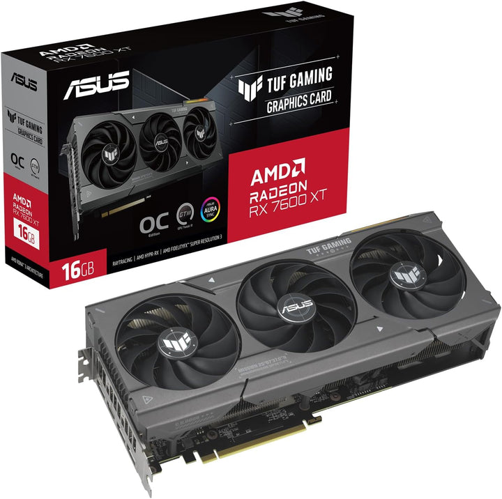 ASUS TUF Gaming Radeon RX 7600 XT OC Edition 16GB GDDR6 Gaming Grafikkarte schwarz (AMD Radeon RX760