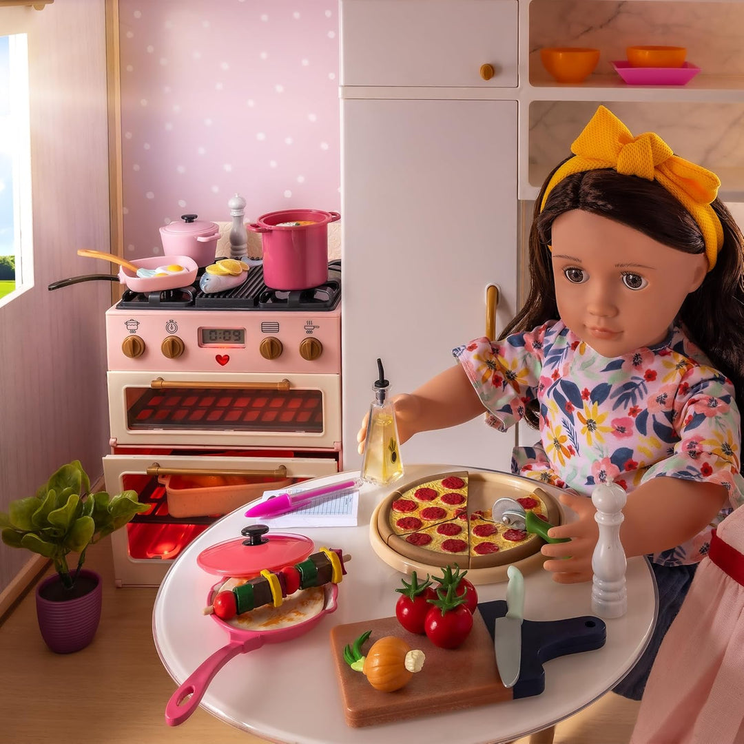 Our Generation - Make & Bake Ofen - Doppelter Backofen Kochen Spielset - Küchenspielzeug & Lebensmit
