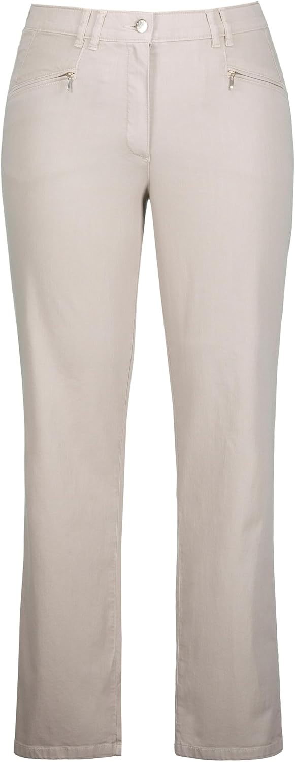 Ulla Popken Damen grosse Grössen Übergrössen Plus Size Sommerhose Mony, angenehm leicht, Zipptaschen