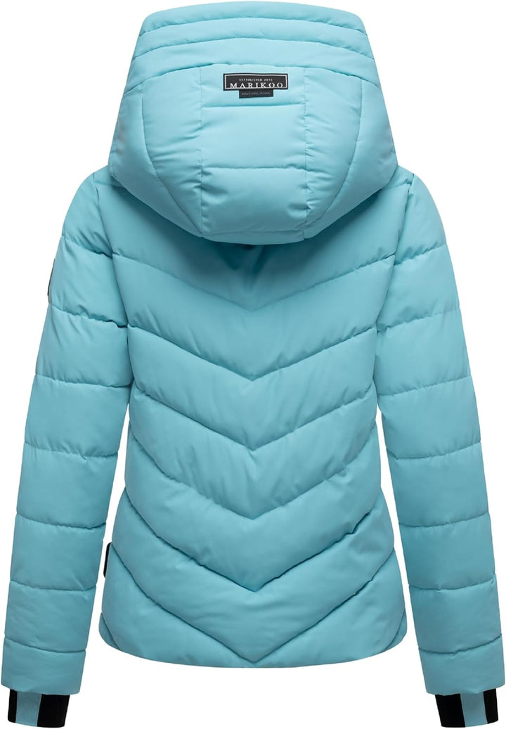 MARIKOO Damen Winterjacke warme Steppjacke mit abnehmbarer Kapuze Samuiaa XVI XS-3XL XS Sky Blue, XS