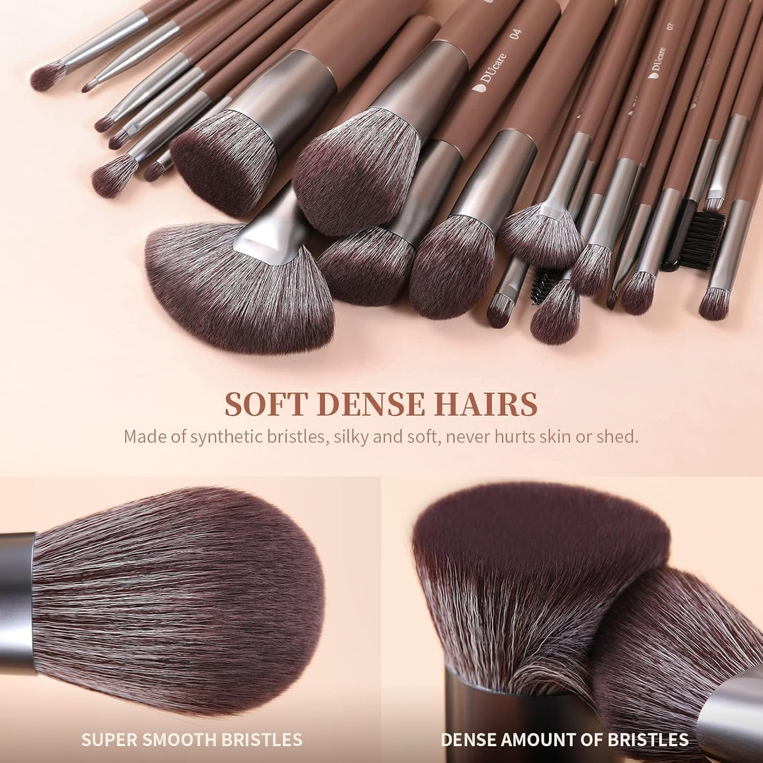 DUcare professionell pinselset makeup 22 Stück mit Luxus Kosmetiktasche, Premium Synthetik Make up P