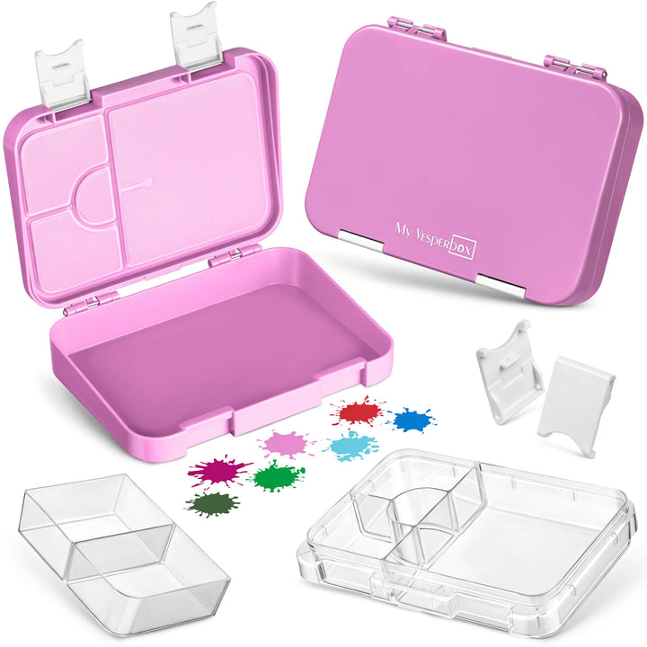 My Vesperbox – Len - Bento Box Kinder - Lunchbox mit 4+2 Fächern - extrem robust – Brotdose – Brotbo