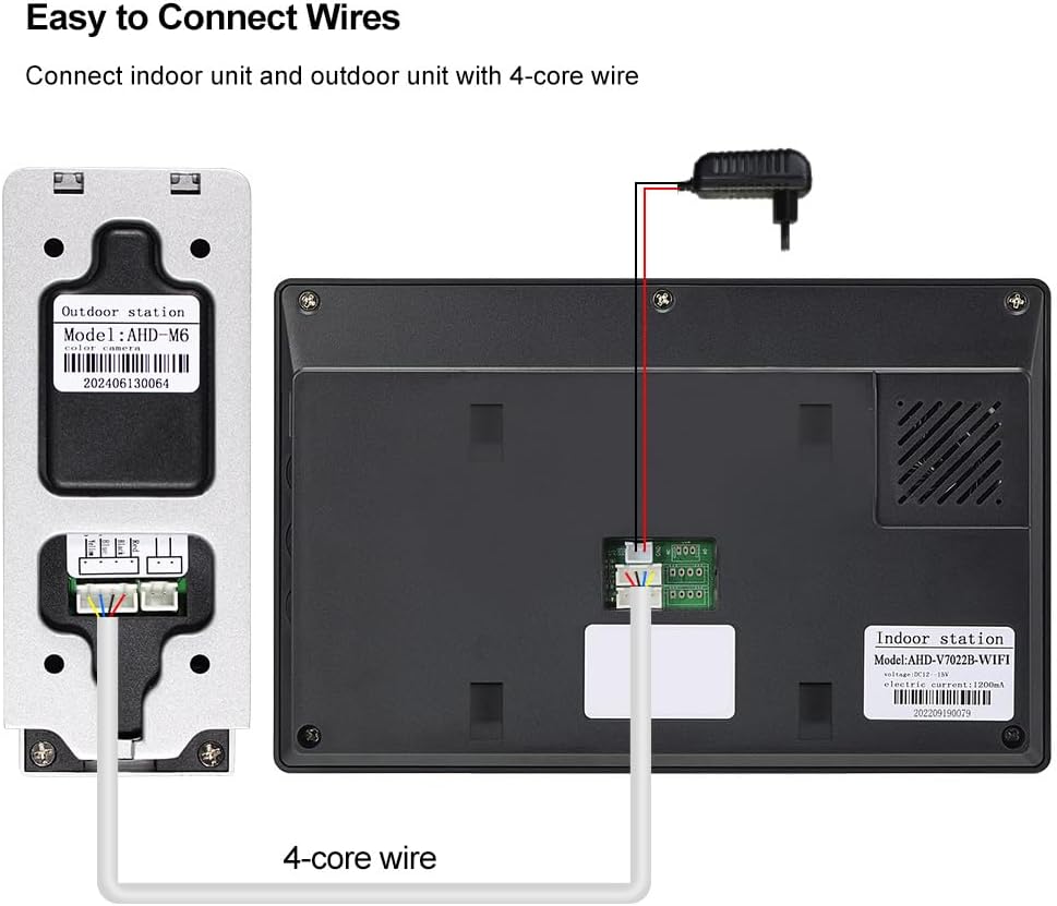 WLAN Tuya Video Türtelefon Intercom System für Zuhause, 1080P HD Video-Türglocke-Kamera mit Monitor,