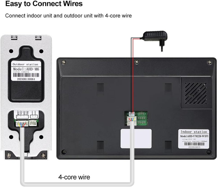 WLAN Tuya Video Türtelefon Intercom System für Zuhause, 1080P HD Video-Türglocke-Kamera mit Monitor,