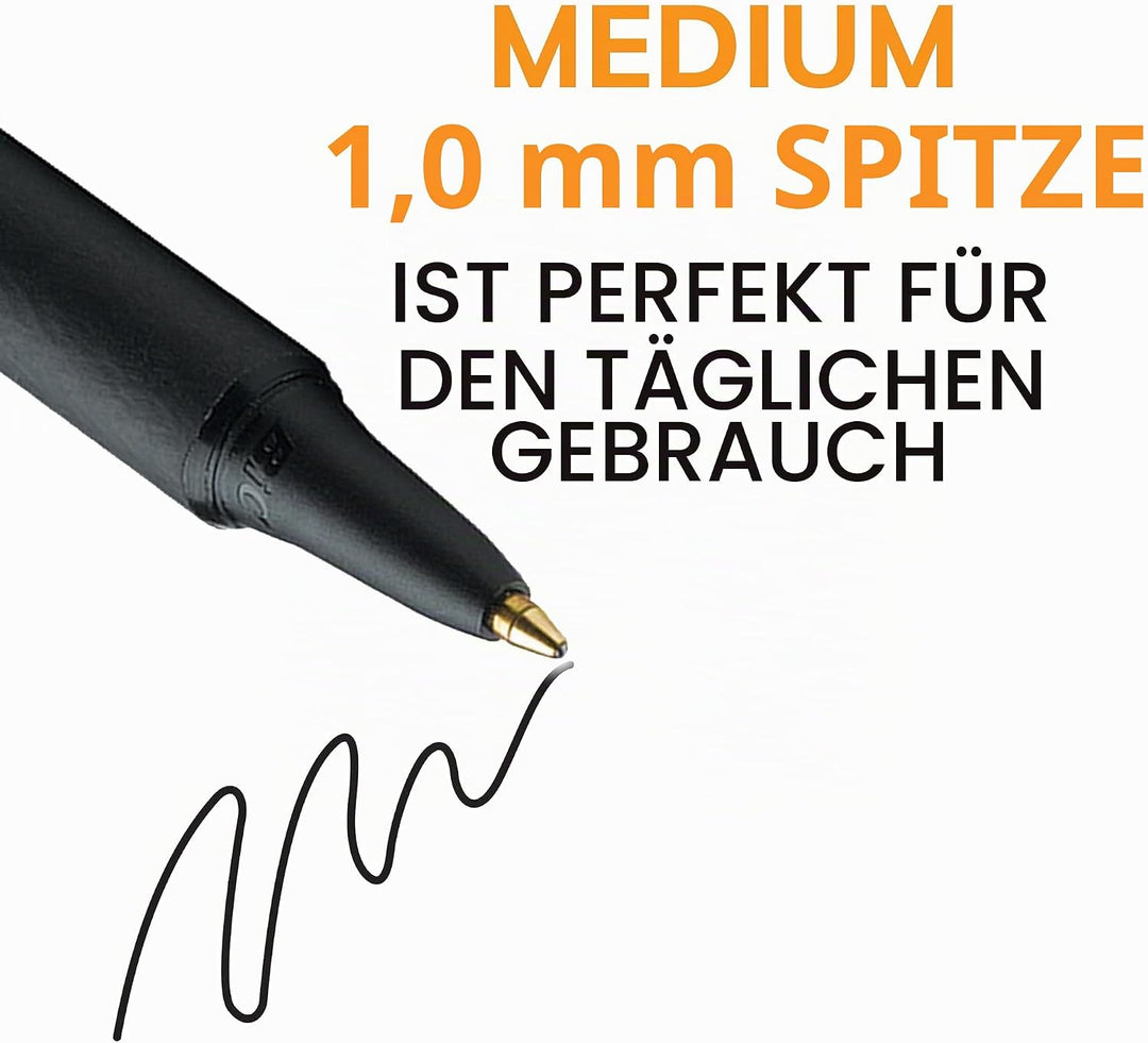 BIC 1mm Soft Feel Ballpoint Retractable Pen, Black/Blue, (BICSCSM361AST) by BIC New Edition Schwarz,