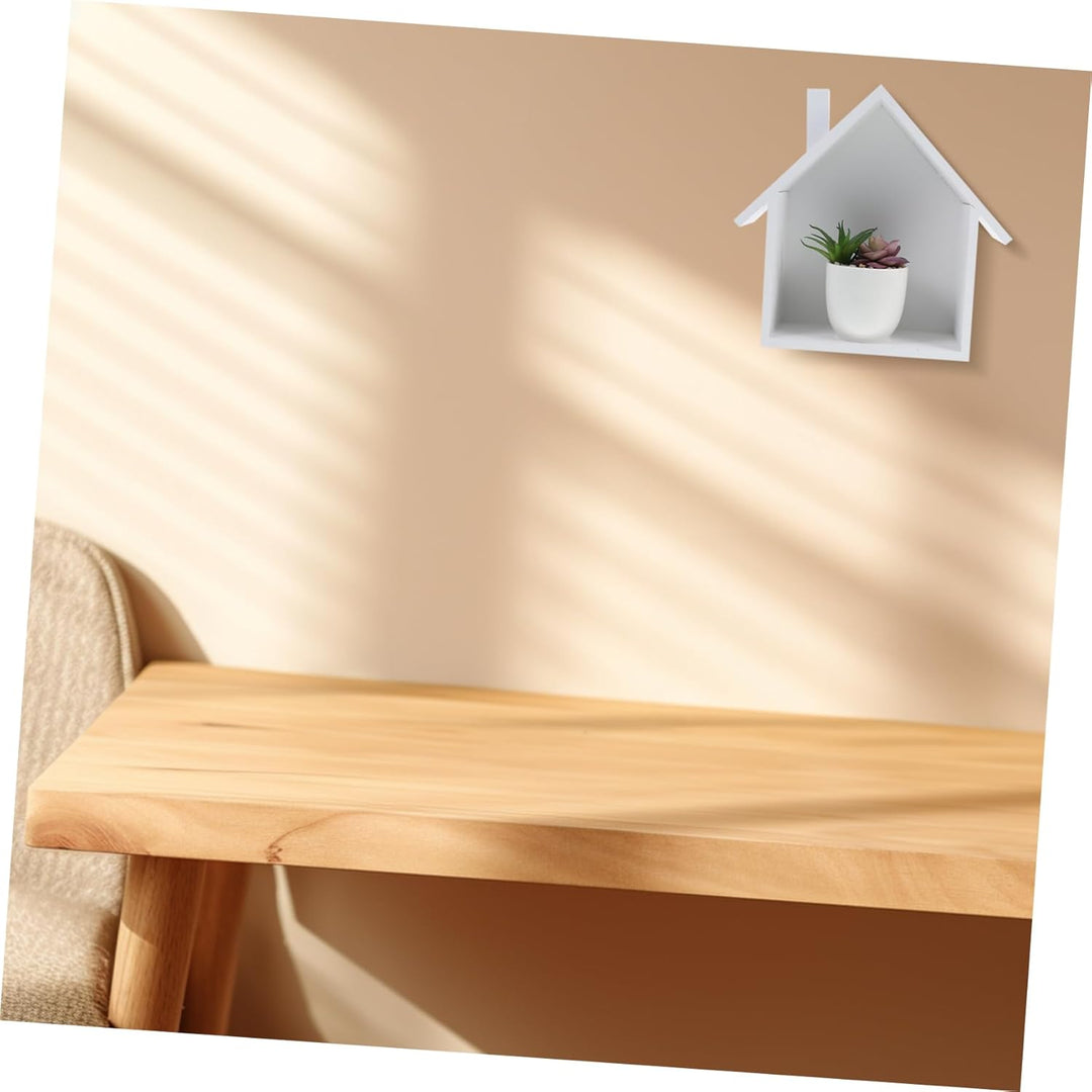Holz Wandregal Weiss Hausform Aufbewahrungsregal Kleines Regal Für Schlafzimmer Wohnzimmer Küche Bür
