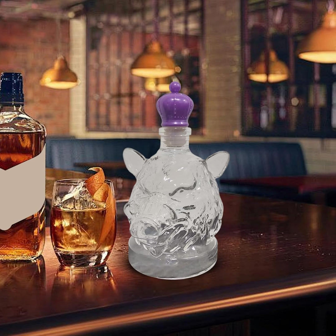 Weinflaschen | Wildschwein Whiskey Flasche Kunst Skulptur - Wohnaccessoire Sammlerstück für Bourbon