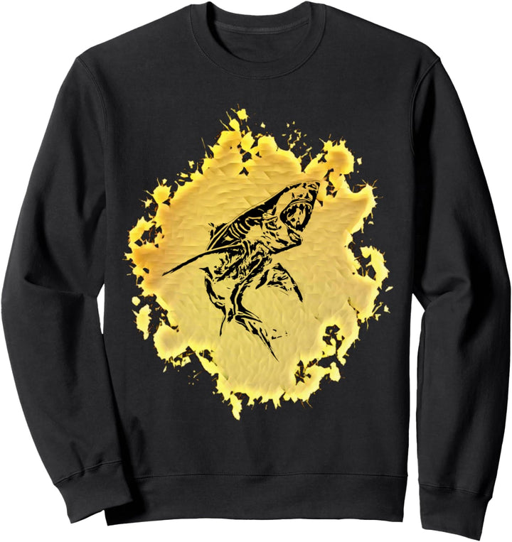 Weisser Hai Motiv Haie Raubfisch Zähne Rückenflosse Hai Sweatshirt