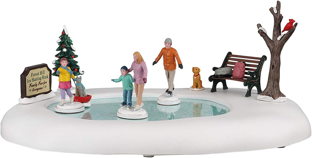 Lemax Weihnachtsdorf-Zubehör: Familien-Skating-Tag, Kunstharz