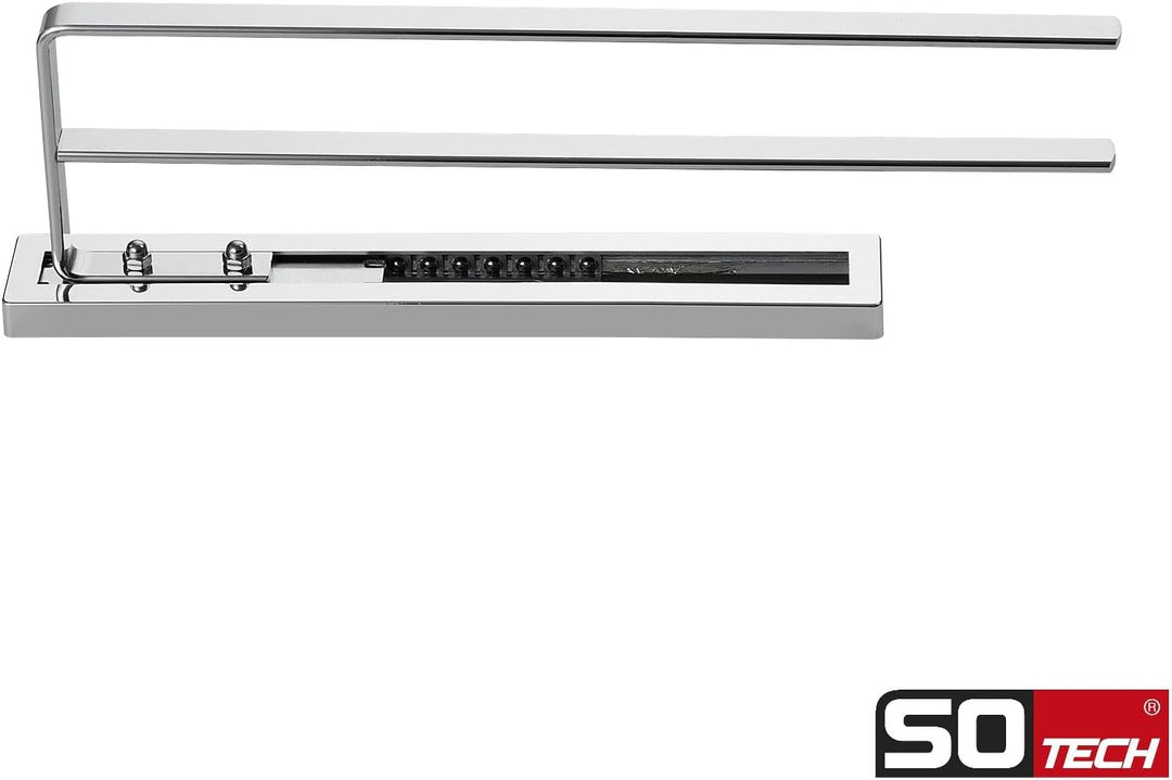 2 Stück SO-TECH® Handtuchauszug Elegance Chrom 2-armig 325 mm eingeschoben, 470 mm ausgezogen Handtu