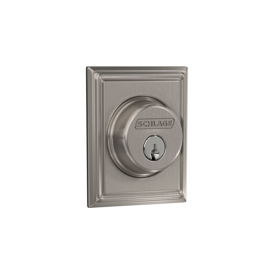 Schlage Riegelschloss mit Addison Zierleiste, Nickel satiniert (B60 N ADD 619) Satin / Nickelfarben