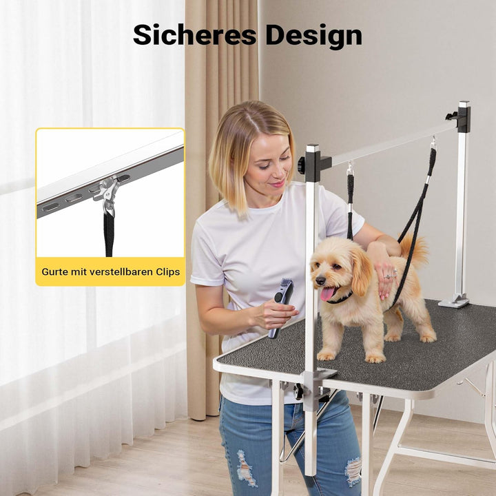 Wiltec Schertisch Trimmtisch mit 2 Schlingen Pflegetisch für Hund und