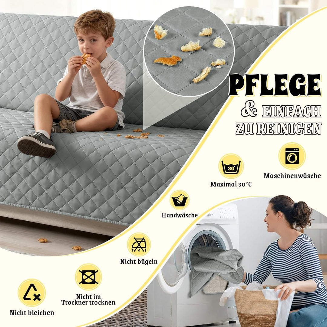 TAOCOCO Sofa Überzug, Sofabezug Wasserdicht Mit Gummiband，Wohnzimmer Anti-Rutsch Gepolsterter Sofasc