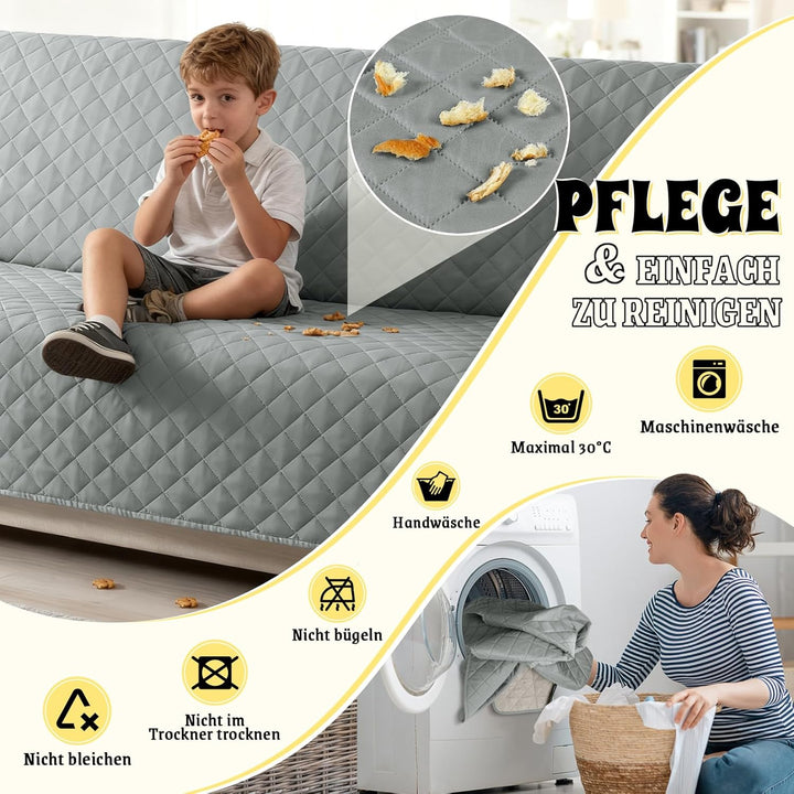 TAOCOCO Sofa Überzug, Sofabezug Wasserdicht Mit Gummiband，Wohnzimmer Anti-Rutsch Gepolsterter Sofasc