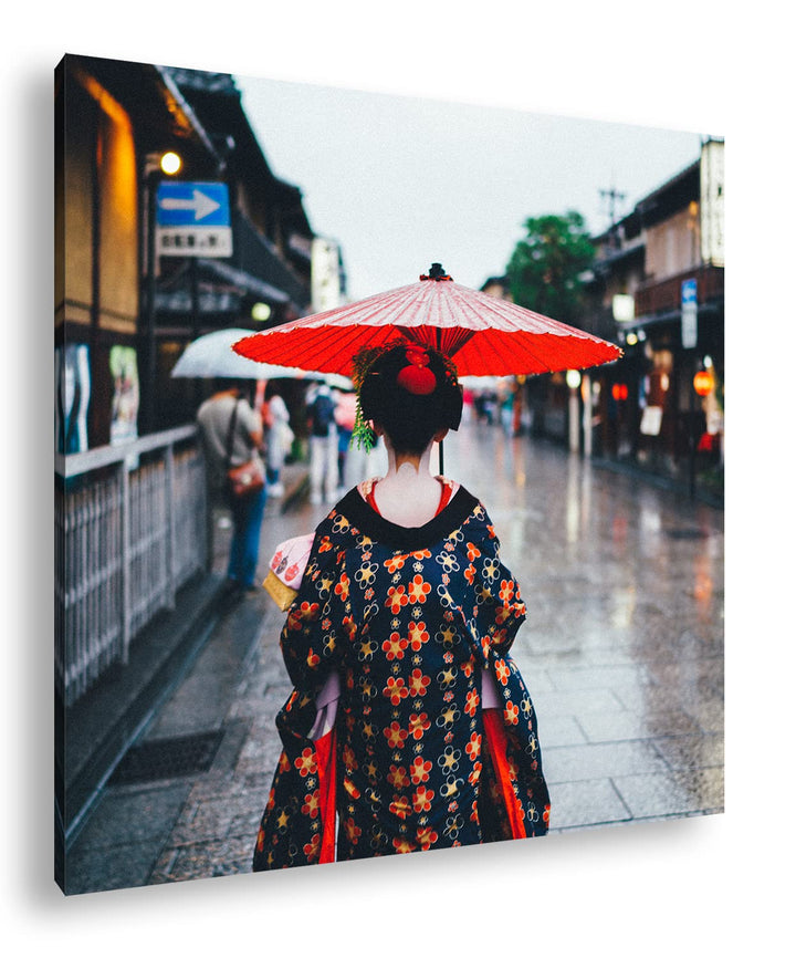 traditionelles japanisches Gewand Format: 70x70 als Leinwandbild, Motiv fertig gerahmt auf Echtholzr